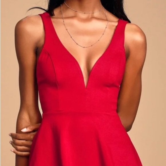 Lulus Dresses & Skirts - Lulus Love Galore Red Skater Dress Prom Dance Small